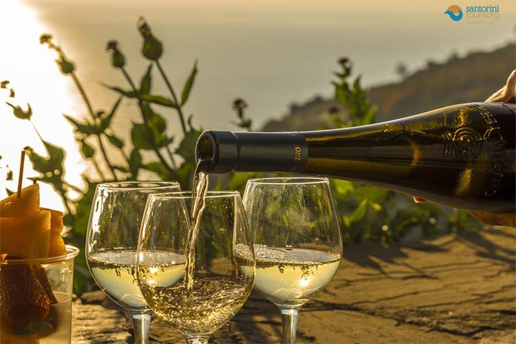 santorini sunset wine testing